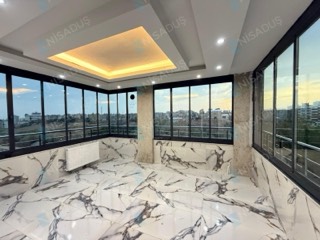 Titanyum ısıcamlı katlanır cam balkon ile kapatılmış balkon, Mersin